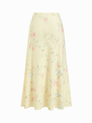 Floral Square Neck Drawstring Tank Top & Mid Rise Maxi Skirt Set