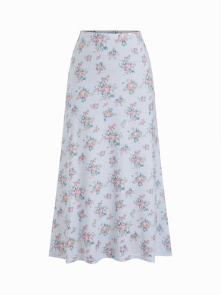 Floral Square Neck Drawstring Tank Top & Mid Rise Maxi Skirt Set