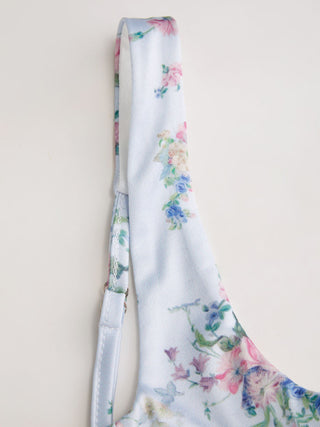 Floral Square Neck Drawstring Tank Top & Mid Rise Maxi Skirt Set
