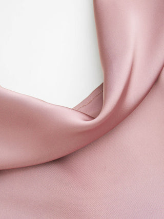 Satin Cowl Neck Backless Metal Detail A-line Mini Dress