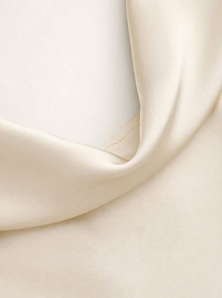 Satin Cowl Neck Backless Metal Detail A-line Mini Dress