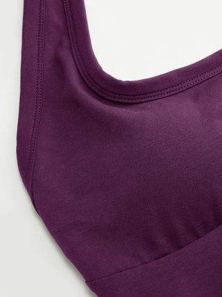 Cotton-blend Scoop Neck Halter Crop Top