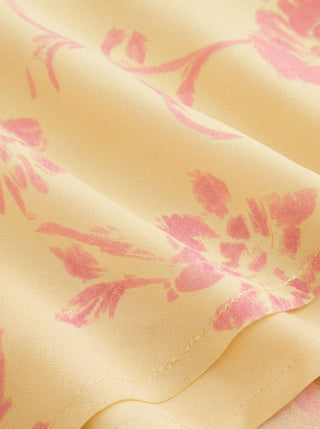 Chiffon Floral Halter Neckline Backless Mermaid Mini Dress