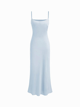 Satin Off-shoulder Cloak Sleeve Wrap Mermaid Maxi Dress