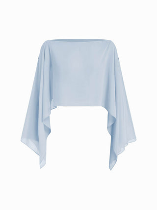 Satin Off-shoulder Cloak Sleeve Wrap Mermaid Maxi Dress