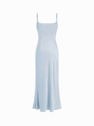 Satin Off-shoulder Cloak Sleeve Wrap Mermaid Maxi Dress