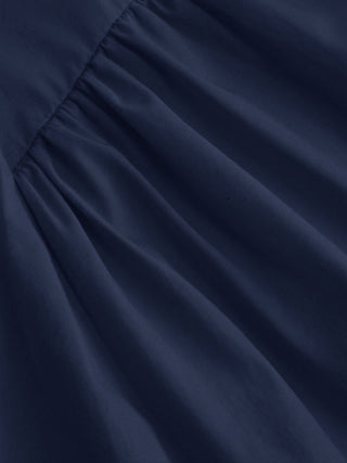 Cotton V-neck A-line Midi Dress