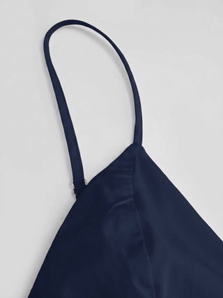 Cotton V-neck A-line Midi Dress