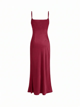 Satin Off-shoulder Cloak Sleeve Wrap Mermaid Maxi Dress