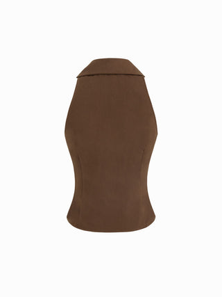 Cotton Metal Detail Corset Tank Top Blouse