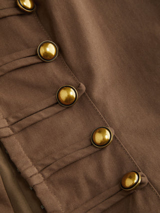 Cotton Metal Detail Corset Tank Top Blouse