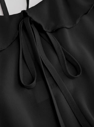 Scoop Neck Sleeveless Ruffle Bowknot Mini Nightdress