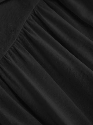 Mid Rise O-Ring Belted Ruched Draped Wide Leg Trousers