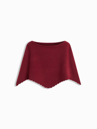 Knit Boat Neck Cloak Top & Lettuce Trim Shorts Set