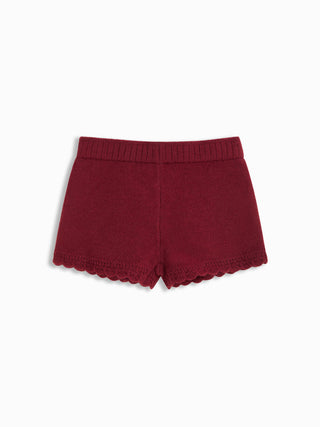 Knit Boat Neck Cloak Top & Lettuce Trim Shorts Set