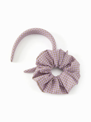 2PCS GINGHAM SCRUNCHIE & HEADBAND SET