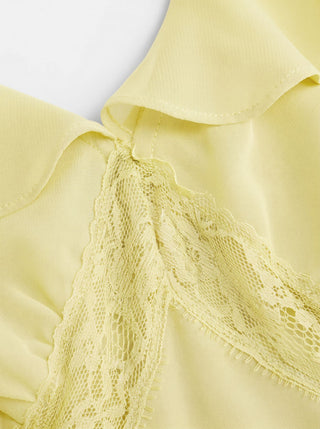 Chiffon V-neck Ruffled A-line Maxi Dress