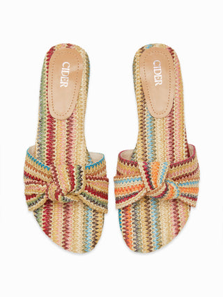 BOWKNOT WOVEN SLIPPERS