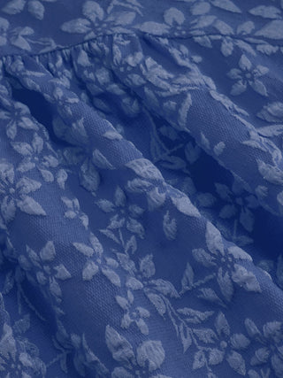 Jacquard U-neckline Floral Backless Bowknot Mini Dress