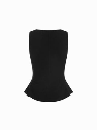 High Stretch Ruched Peplum Hem Tank Top