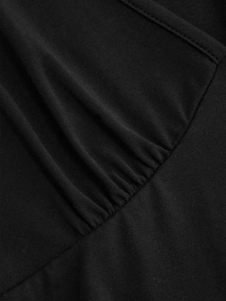 Lyocell-blend Striped V-neck Cloak Sleeve Ruched Tie Back Top