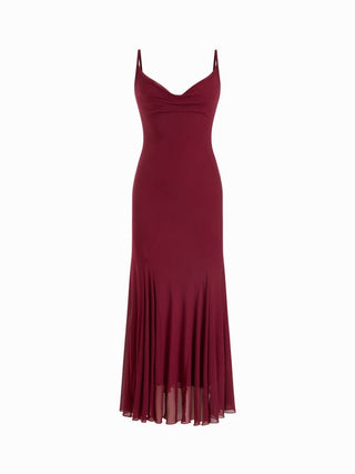 Mesh Sweetheart Floral A-line Maxi Dress