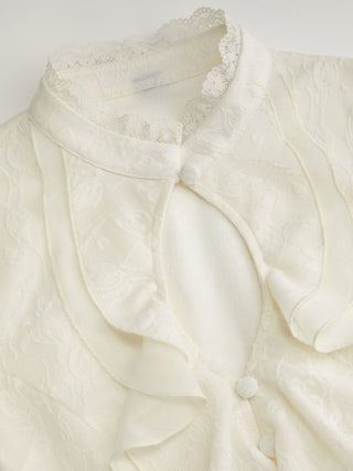 Of The Times Lace Ruffle Cutout Top