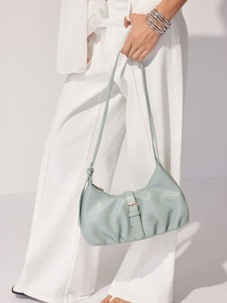 Faux Leather BUCKLE DECOR SHOULDER BAG For Daily Casual Party/Clubbing