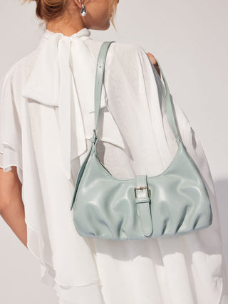 Faux Leather BUCKLE DECOR SHOULDER BAG For Daily Casual Party/Clubbing