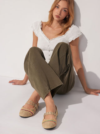 KNITTED MARY JANE FLATS