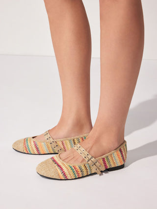 KNITTED MARY JANE FLATS