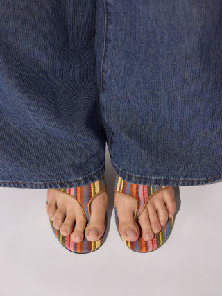 STRIPED FLIP-FLOP HEELS
