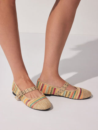 KNITTED MARY JANE FLATS