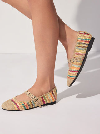 KNITTED MARY JANE FLATS