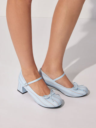 BOWKNOT CHUNKY HEELED MARY JANE SHOES