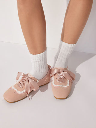 SATIN LACE-UP SNEAKERS
