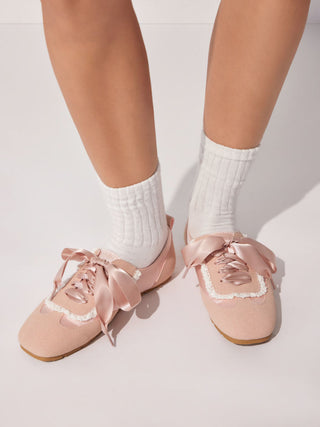 SATIN LACE-UP SNEAKERS