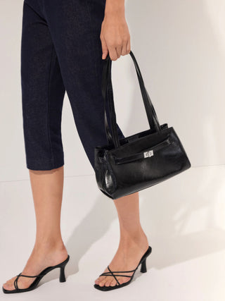 STRAP SQUARE TOE HEELS