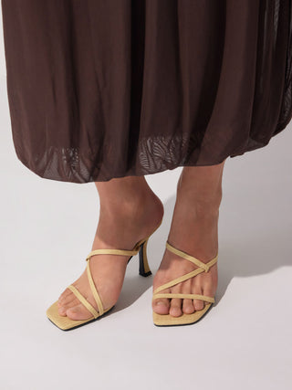 SQUARE TOE STRAPPY HEELS