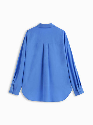 Cotton Collar Solid Long Sleeve Shirt