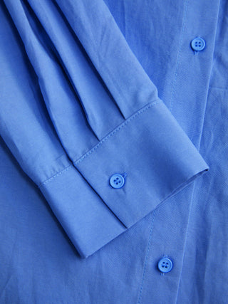 Cotton Collar Solid Long Sleeve Shirt