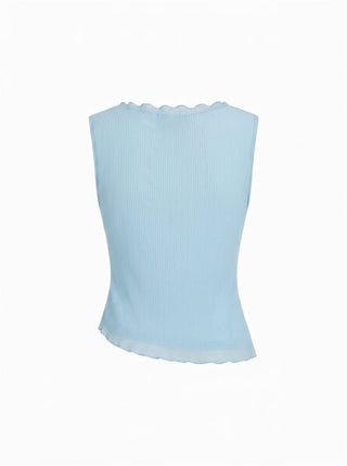 Chiffon Textured Ruched Tank Blouse