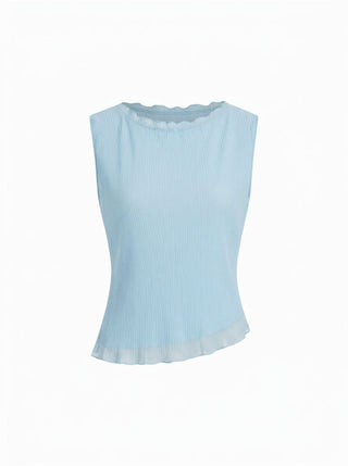 Chiffon Textured Ruched Tank Blouse