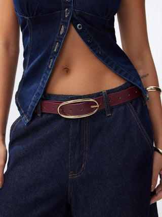 CROCODILE PATTERN BUCKLE BELT