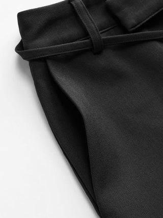 Low Rise Straight Leg Trousers With Belt