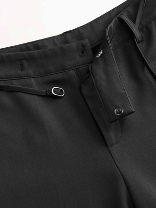 Low Rise Straight Leg Trousers With Belt