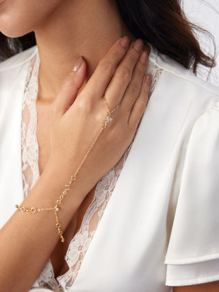 RHINESTONE HAND CHAIN BRACELET