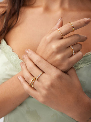 6PCS RHINESTONE RING SET