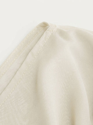 Chiffon Boat Neck Cloak Sleeve See-through Oversized Cape With Scarf