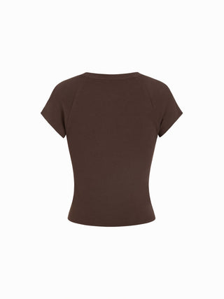 Cotton-blend Bunny Graphic Raglan Sleeve Tee